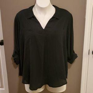Women's Plus Size Black Blouse